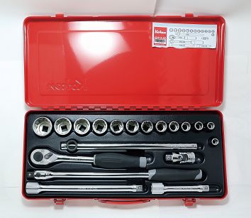 Zestaw kluczy nasadowych w kasecie 19 części KOKEN