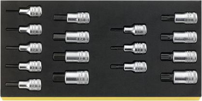 Zestaw TCS 1/3 nasadek 1/2" typu INHEX i XZN, 16-Częściowy TCS 54/54X/16 STAHLWILLE 96838762