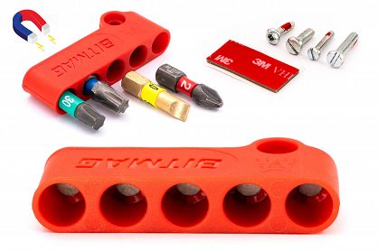 Magazynek na bity do wkrętarki czerwony BITMAG™ BTMG-CR