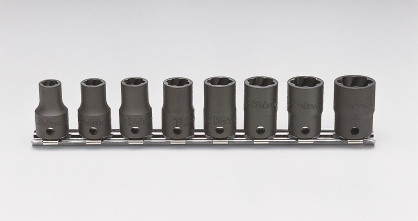 Zestaw nasadek do wykrętaków uszkodzonych śrub 3/8" 8szt. 8-16mm KOKEN