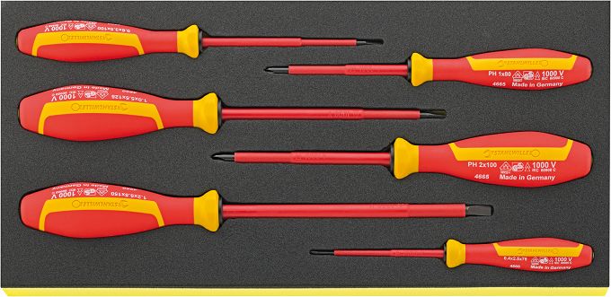 Zestaw TCS 1/3 Wkrętaków izolowanych 1000V, 6-Częściowy TCS 4660/4665 VDE STAHLWILLE 96838766