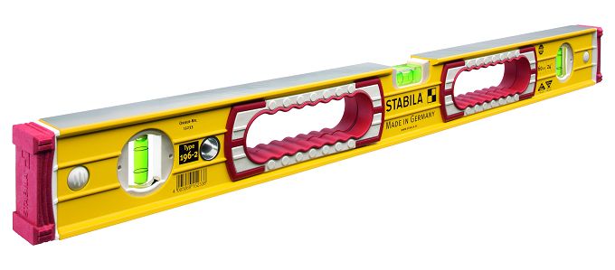 Poziomica aluminiowa z uchwytami i 3 libellami 183cm typ 196-2 Stabila 15237
