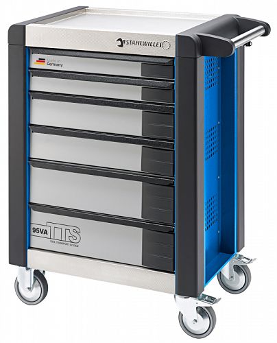 Wózek warsztatowy TTS 6-szufl.niebieski z Nakładkami, 1021x823x 497 mm; max obciążenie: 30kg na szufladę; 750 kg na Wózek 95/VA6 B STAHLWILLE 81200057