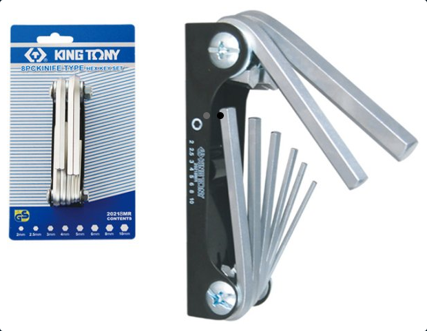 Zestaw imbusów 8 szt. HEX 2 - 10mm, scyzoryk 20218MR King Tony 
