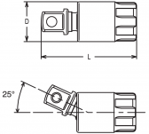 Przegub wahliwy 50° 1/2