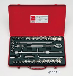 Zestaw kluczy nasadowych w kasecie 38 części KOKEN