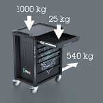 Wózek warsztatowy Tool Rebel 9800, bez narzędzi, 785 x 518 x 1020 mm WERA 05305851001 - 8