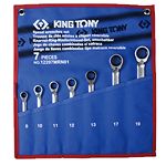 Klucze płasko oczkowe z grzechotką 8-19 KING TONY 12207MRN01
