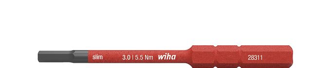 Bit slimBit electro sześciokąt imbus 3,0 x 75mm VDE płaski 37147 WIHA