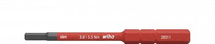 Bit slimBit electro sześciokąt imbus 3,0 x 75mm VDE płaski 37147 WIHA