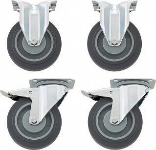 Zestaw kółek: 2 nieruchome i 2 ruchome Kółka śr. fi 125 mm, z tego 2 z hamulcem postojowym do nr 95, 95VA R 95 STAHLWILLE 81490001