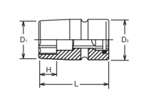 Nasadka sześciokątna antywibracyjna 23mm Koken - 2