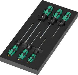 Wkładka piankowa 9718 z wkrętakami Kraftform Seria 300 Set 2, 7 części WERA 05150128001