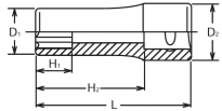 Nasadka 27mm sześciokątna Surface Drive długa KOKEN - 2