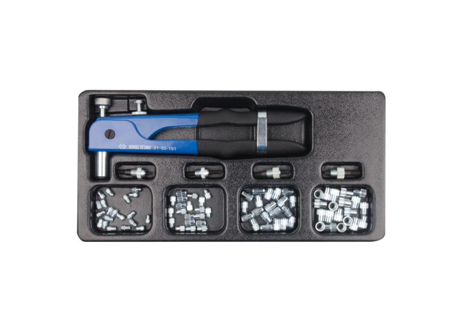 Nitownica ręczna do nitonakrętek M4-M8, z zestawem nitonakrętek KING TONY 21-30-09MR