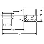 Nasadka 10mm trzpieniowa sześciokątna Inhex 52 KOKEN - 2