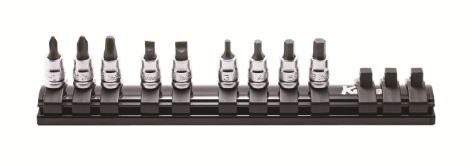 Zestaw nasadek bitowych krzyżakowych, płaskich, hex 9szt. KOKEN