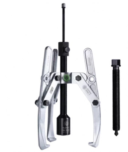 Ściągacz 3-ramienny uniwersalny z rozwieralnymi ramionami, regulowaną głębokością mocowania i długim wrzecionem hydraulicznym KUKKO 206-02-B