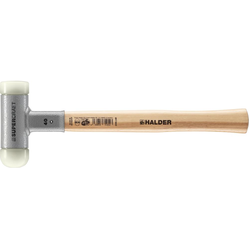 Młotek z miękkimi obuchami z zaokrągloną wkładką udarową SUPERCRAFT, 40mm, bezodrzutowy HALDER 3366.240