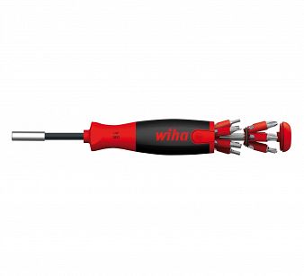 Wkrętak śrubokręt z magazynkiem bitów LiftUp 25 magnetyczny mieszany z 12 bitami, 1/4" w blistrze 38605 WIHA