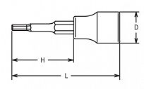 Nasadka 12mm trzpieniowa sześciokątna Inhex długa 100 KOKEN - 2