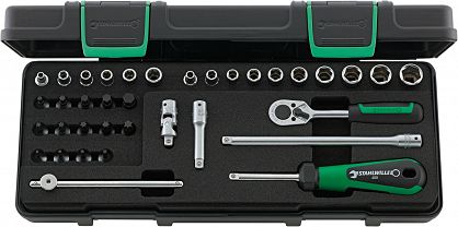 Zestaw narzędzi 1/4" TORX nasadki 6-kąt 5-13mm E4-E10, 44K 3-8mm,T8-T40, Grzechotka+akcesoria, 36-el. w walizce ABS 88TX KN STAHLWILLE 98819801