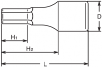 Nasadka 20mm trzpieniowa sześciokątna Inhex 75 KOKEN - 2
