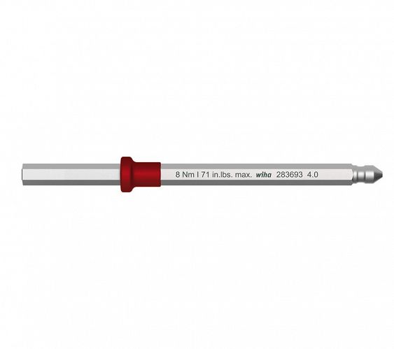 Trzon wymienny sześciokątny 1,5 x 75 mm / 0,9 Nm max. do wkrętaków dynamometrycznych z rękojeścią w kształcie klucza 38801 WIHA