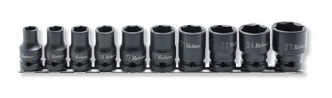 Zestaw nasadek udarowych cienkościennych sześciokątnych 10-27mm KOKEN