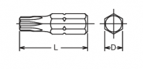 Bit wkrętakowy TORX z otworem TH10x25mm KOKEN - 2