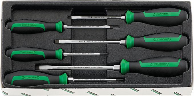 Zestaw Wkrętaków śrubokrętów płaskich i krzyżowych do pobijania 6-Częściowych DRALL+ 4696 STAHLWILLE 96469625