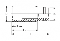 Nasadka sześciokątna, długa 13x55mm KOKEN - 2