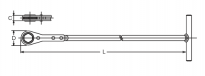 Klucz grzechotkowy ręczny 14x480mm KOKEN - 2