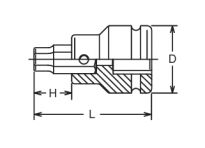 Adapter udarowy z bitem 19mm, mocowanie 3/4