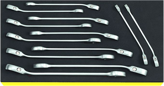 Zestaw TCS 1/3 Kluczy płasko-oczkowych z grzechotką 8-19mm, 12-el. TCS 17/12 STAHLWILLE 96830649