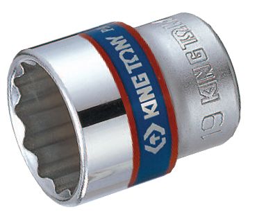 Nasadka krótka 3/8" 12mm x 27mm, 12-kąt. Cr-V KING TONY 333012M
