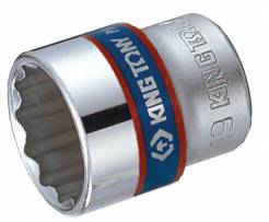 Nasadka krótka 3/8" 24mm x 32mm, 12-kąt. Cr-V KING TONY 333024M