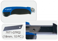 Nóż 165mm z ostrzem chowanym 18mm (4 ostrza zapasowe) KING TONY 7971-07 - 2