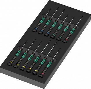 Wkładka piankowa 9716: zestaw wkrętaków Kraftform Micro Set 2, 13 części WERA 05150107001