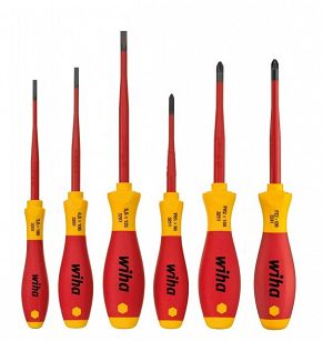 Zestaw wkrętaków śrubokrętów SoftFinish electric slimFix płaski, Phillips, PlusMinus/Pozidriv 6-cz. 38362 WIHA