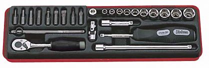 Zestaw kluczy nasadowych w kasecie 26 części KOKEN