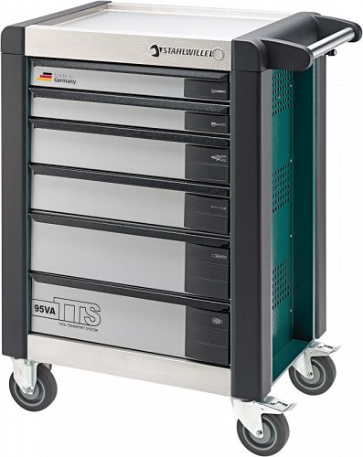 Wózek warsztatowy TTS 6-szufl.zielony z Nakładkami, 1021x823x 497 mm; max obciążenie: 30kg na szufladę; 750 kg na Wózek 95/VA6 G STAHLWILLE 81200055