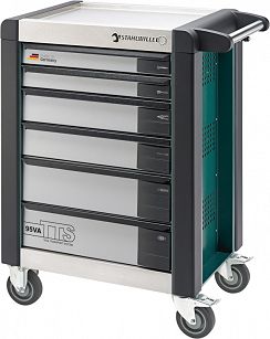 Wózek warsztatowy TTS 6-szufl.zielony z Nakładkami, 1021x823x 497 mm; max obciążenie: 30kg na szufladę; 750 kg na Wózek 95/VA6 G STAHLWILLE 81200055