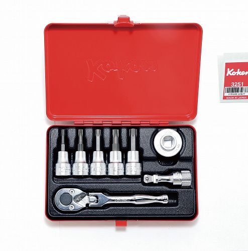Zestaw kluczy nasadowych w kasecie 8 części KOKEN