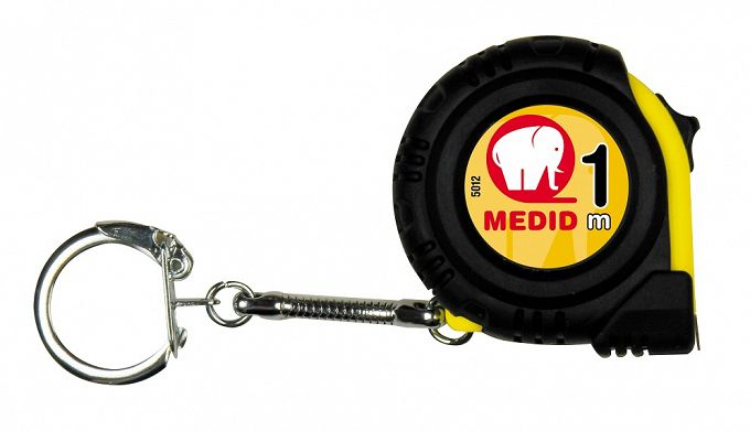 Miara zwijana, z brelokiem do kluczy, obudowa ABS + guma, 1m/7mm MEDID 5012