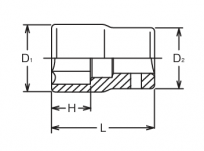 Nasadka sześciokątna krótka 10x22mm KOKEN - 2
