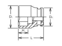 Nasadka udarowa 6-kątna 3.3/4