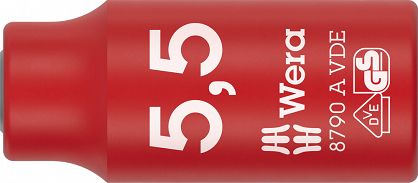 Klucz nasadowy 8790 A VDE Zyklop, izolowany, 1/4", 5.5 x 41 mm WERA 05005932001