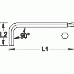 Imbus długi, główka kulista 2,5 mm GEDORE 6370170 - 3