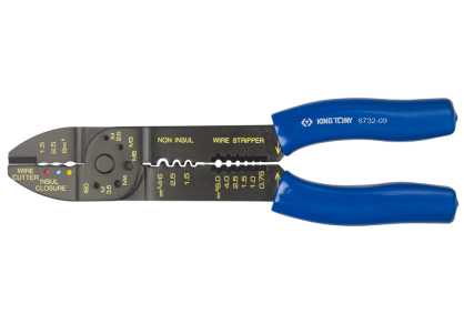 Szczypce do zaciskania i cięcia końcówek kablowych, 225mm KING TONY 6732-09